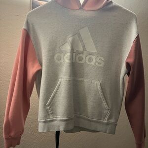 Adidas Girls Hoodie in Gray and Pink
